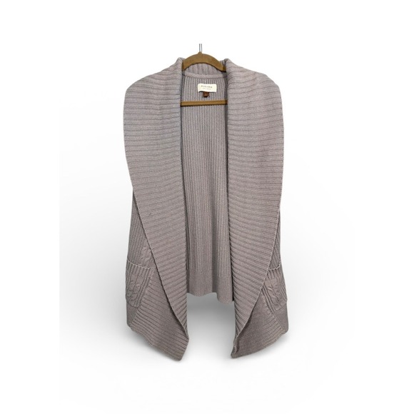 Sonoma Sweaters - Sonoma Open  Front Knit Sleeveless Cardigan Vest Womens Large Gray Cottagecore